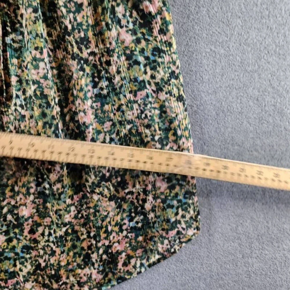 Anne Klein Tulla Printed Tie-Neck Blouse Women's M Pine Forest Multi Pullover - Picture 10 of 13